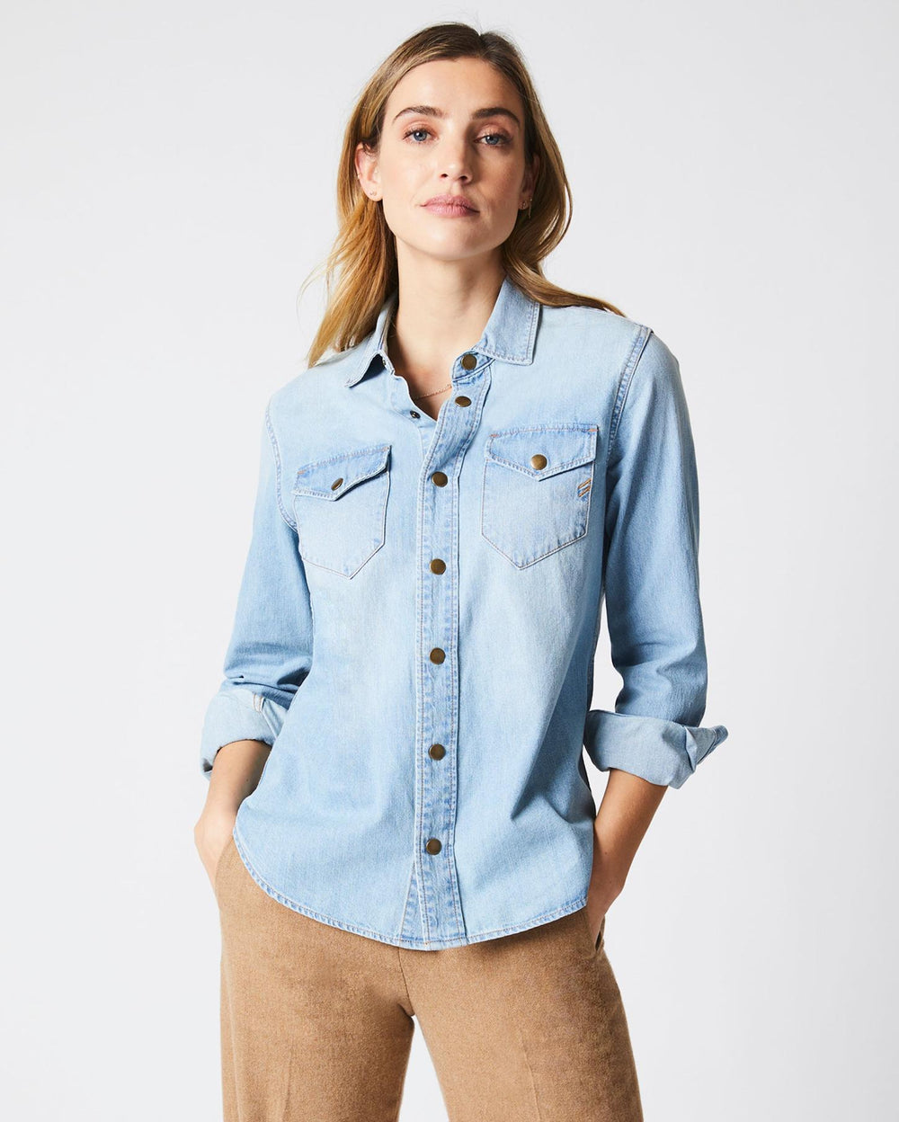 Women Women's Shoals Denim Shirt Denim Wash | Billy Reid Tops