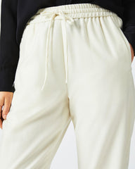 Women Wool Track Pant Cream | Billy Reid Bottoms