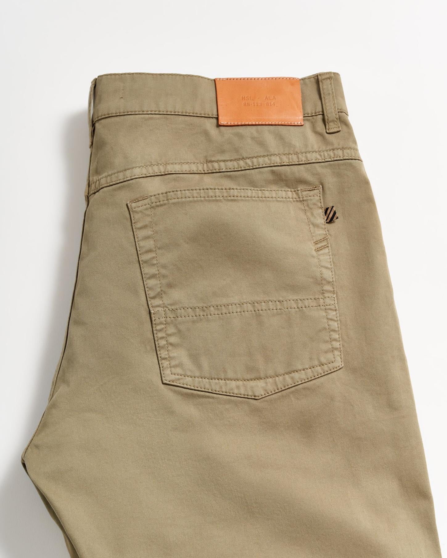 Men 5 Pocket Pant Moss Green | Billy Reid Bottoms