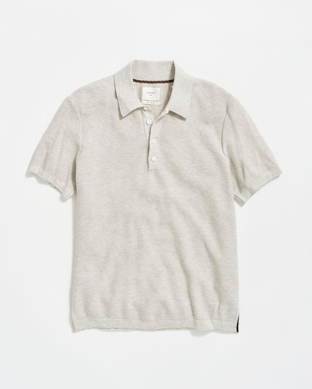 Men American Pique Sweater Polo Heathered Grey | Billy Reid Polos, Tees &amp; Henleys
