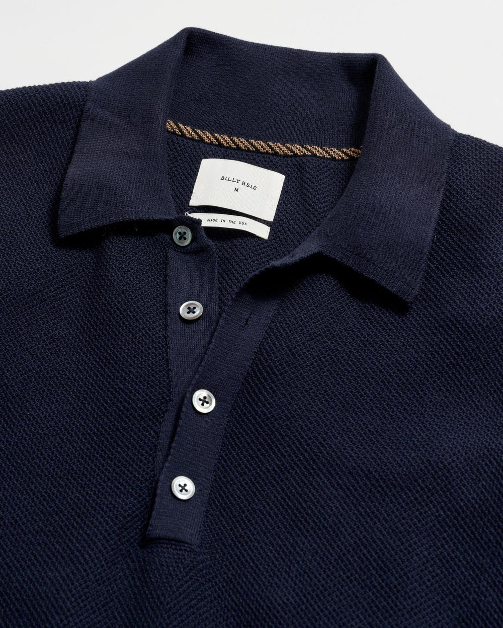Men American Pique Sweater Polo Navy | Billy Reid Polos, Tees &amp; Henleys