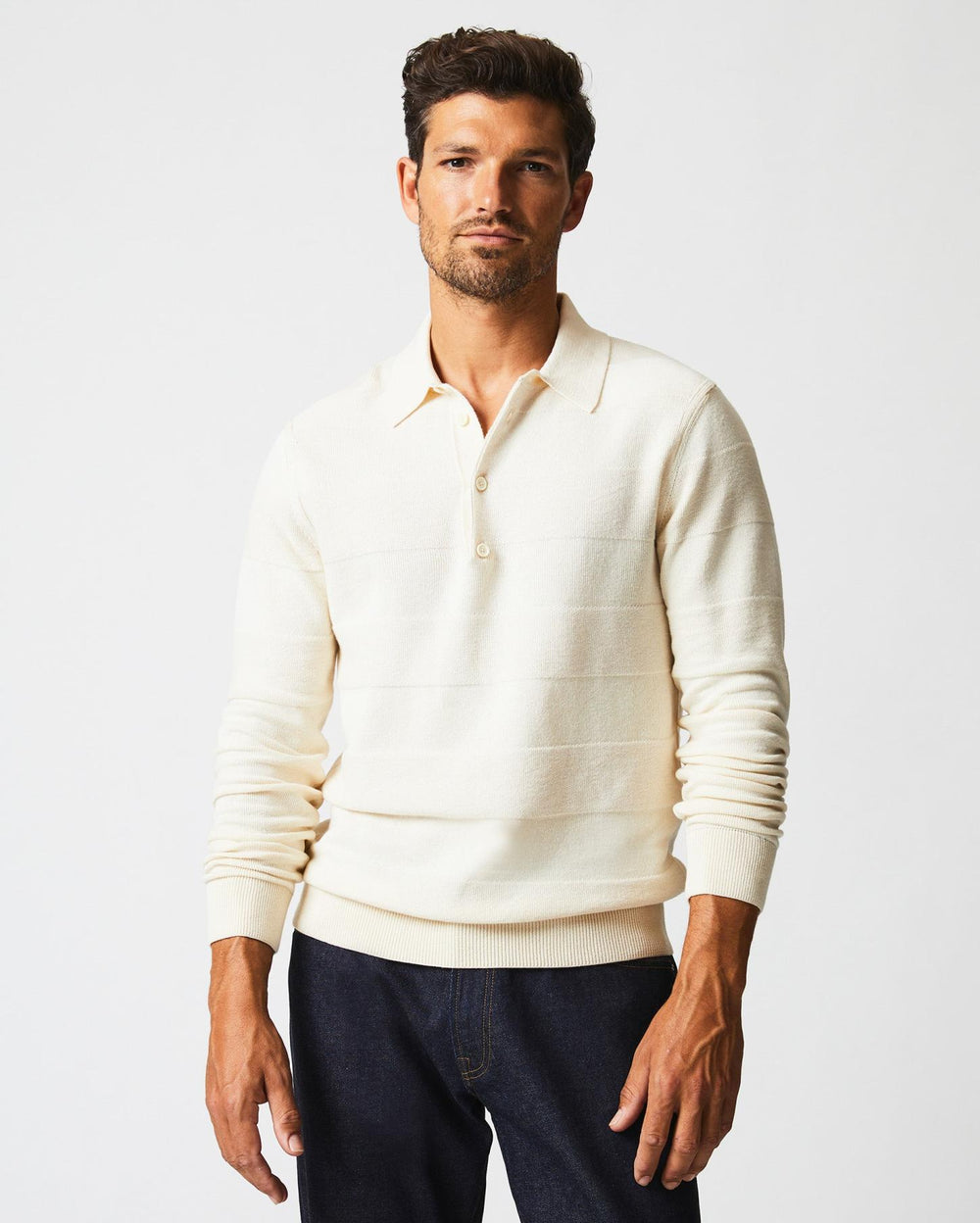 Men American Rugby Sweater Polo Tinted White | Billy Reid Polos, Tees &amp; Henleys