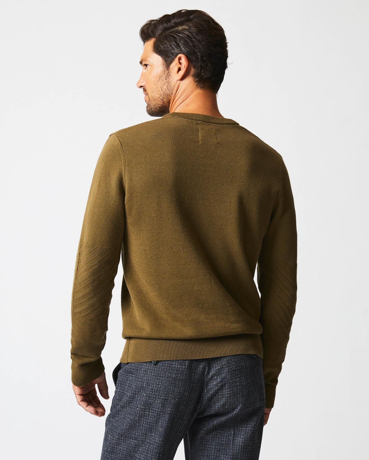 Men American V Neck Sweater Olive | Billy Reid Sweaters &amp; Sweatshirts
