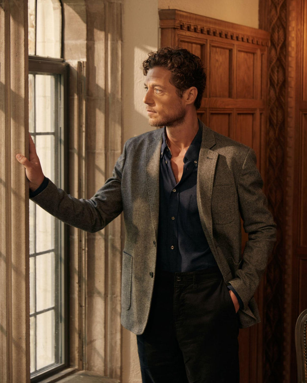 Men Archie Jacket Charcoal Grey | Billy Reid Suiting