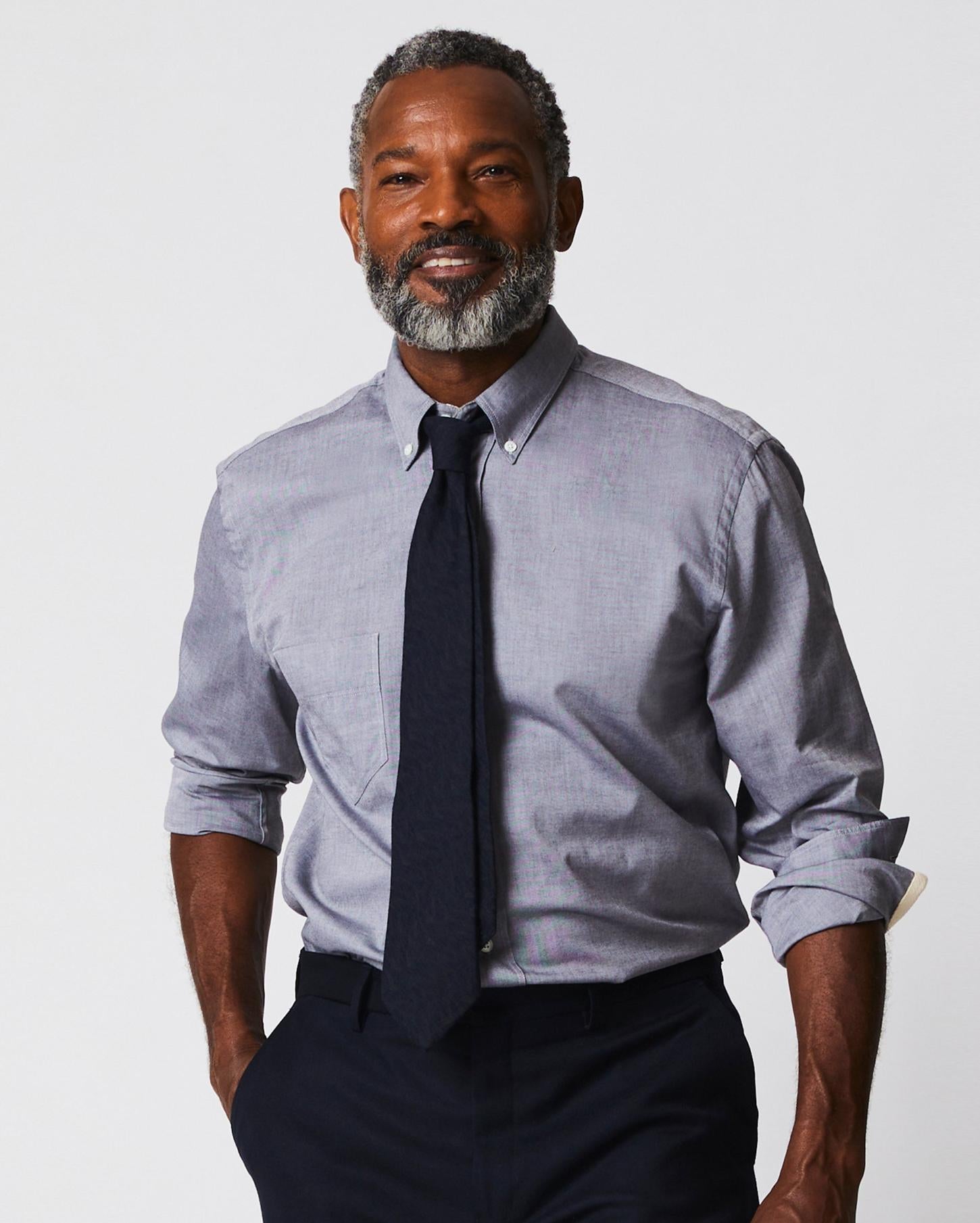 Men Arnie Oxford Shirt Light Grey | Billy Reid Shirting