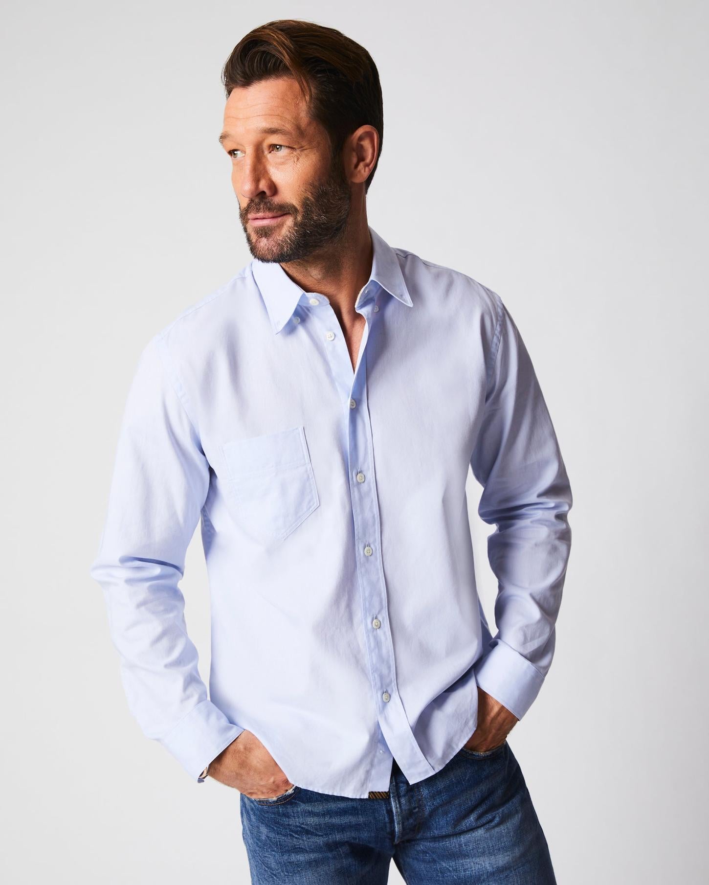Men Arnie Oxford Shirt Light Grey | Billy Reid Shirting