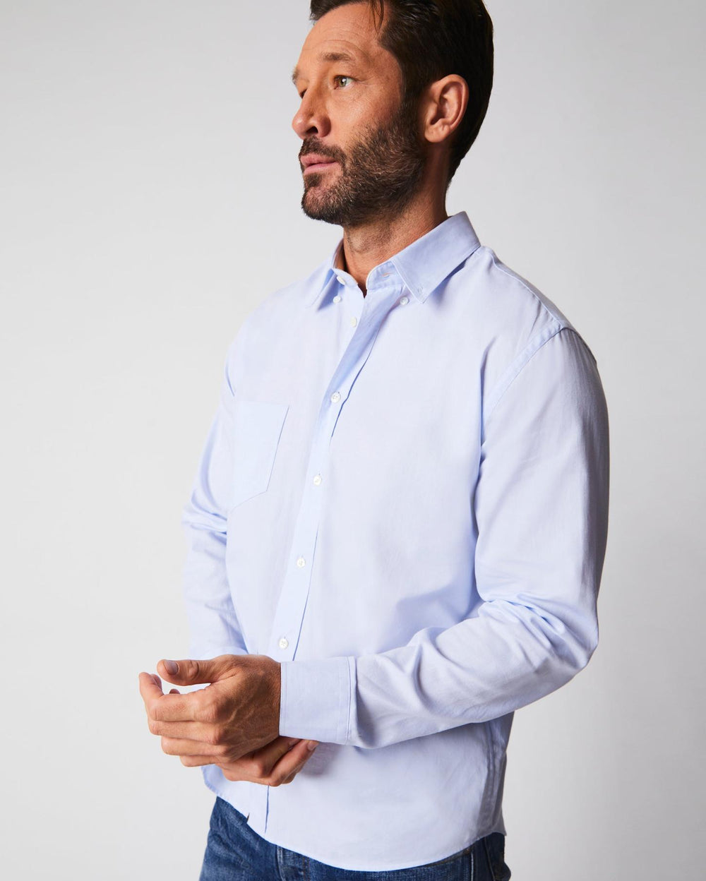 Men Arnie Oxford Shirt Light Grey | Billy Reid Shirting
