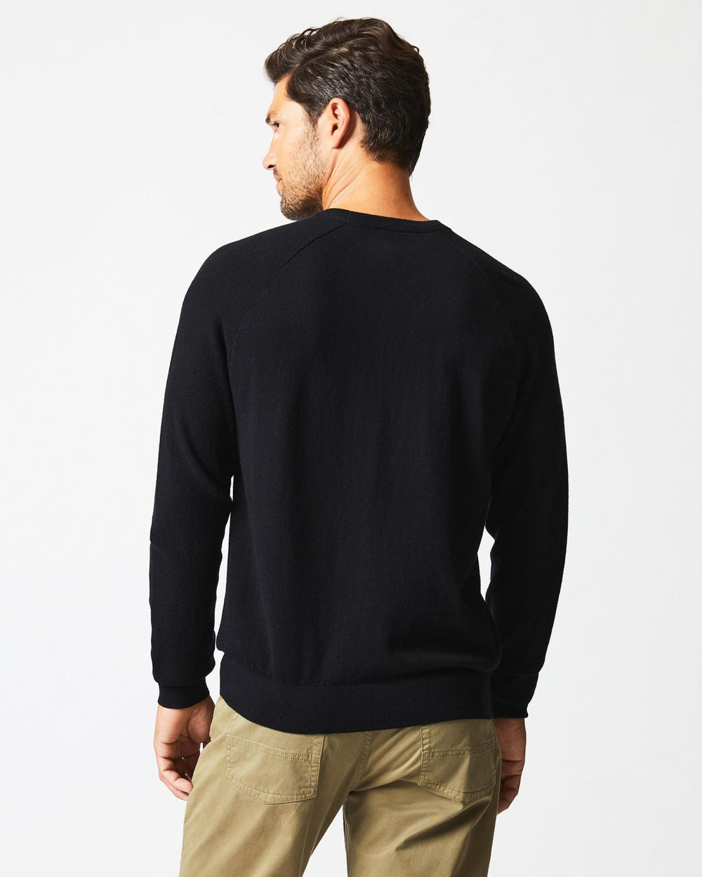 Men Baseball Sweater Crew Black | Billy Reid Sweaters &amp; Sweatshirts
