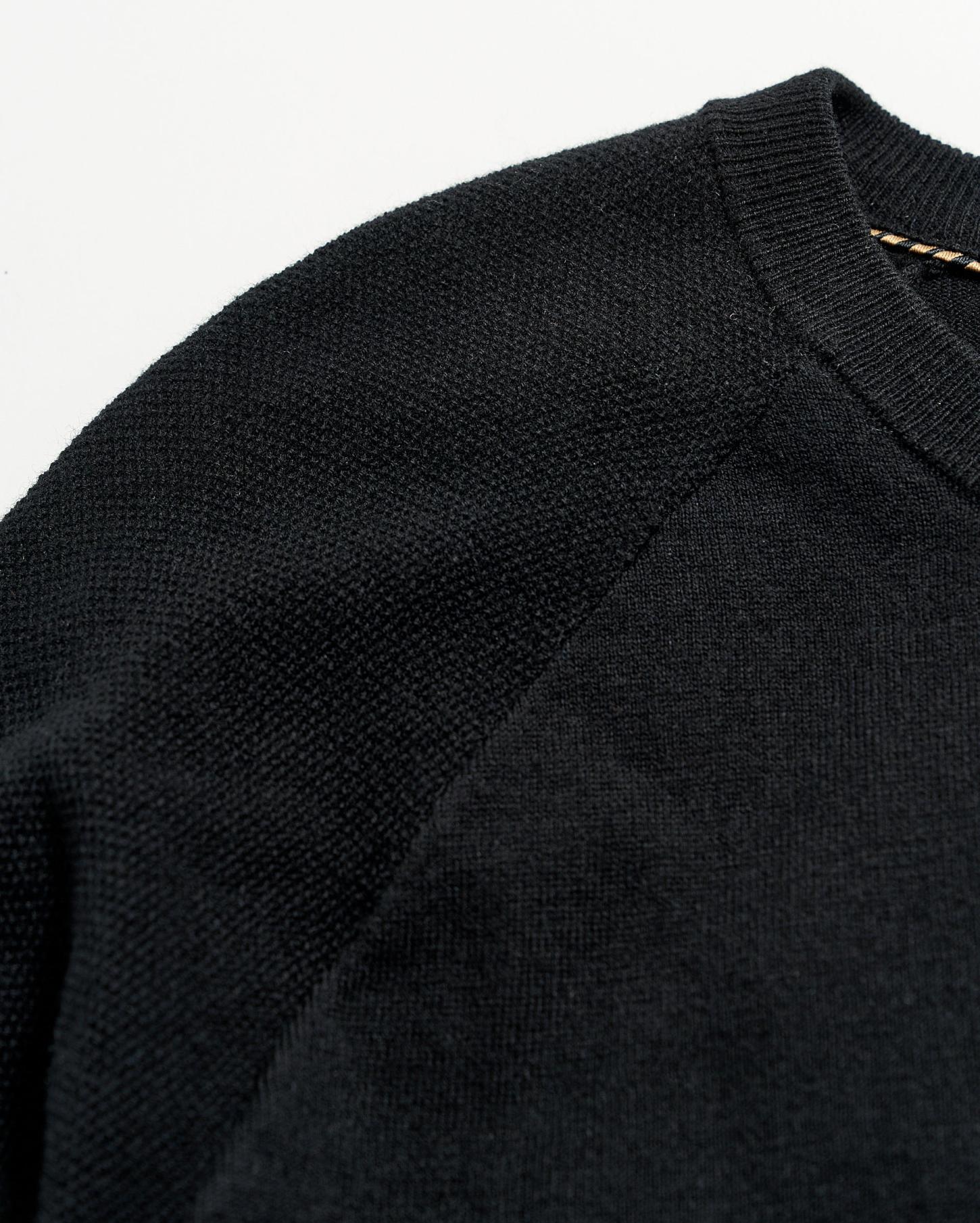 Men Baseball Sweater Crew Black | Billy Reid Sweaters &amp; Sweatshirts