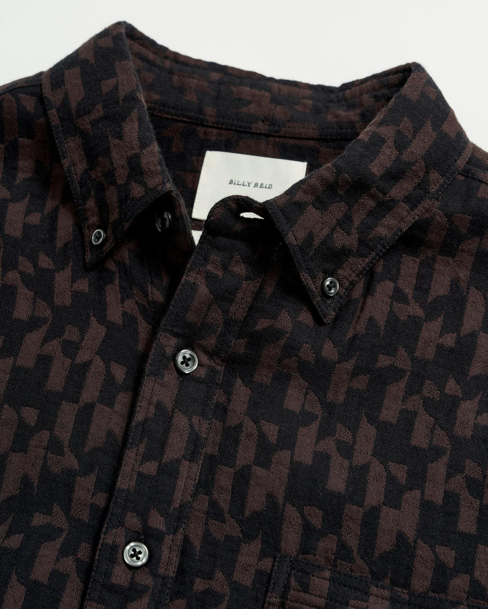 Men Baselines Jacquard Tuscumbia Shirt Black/brown | Billy Reid Shirting