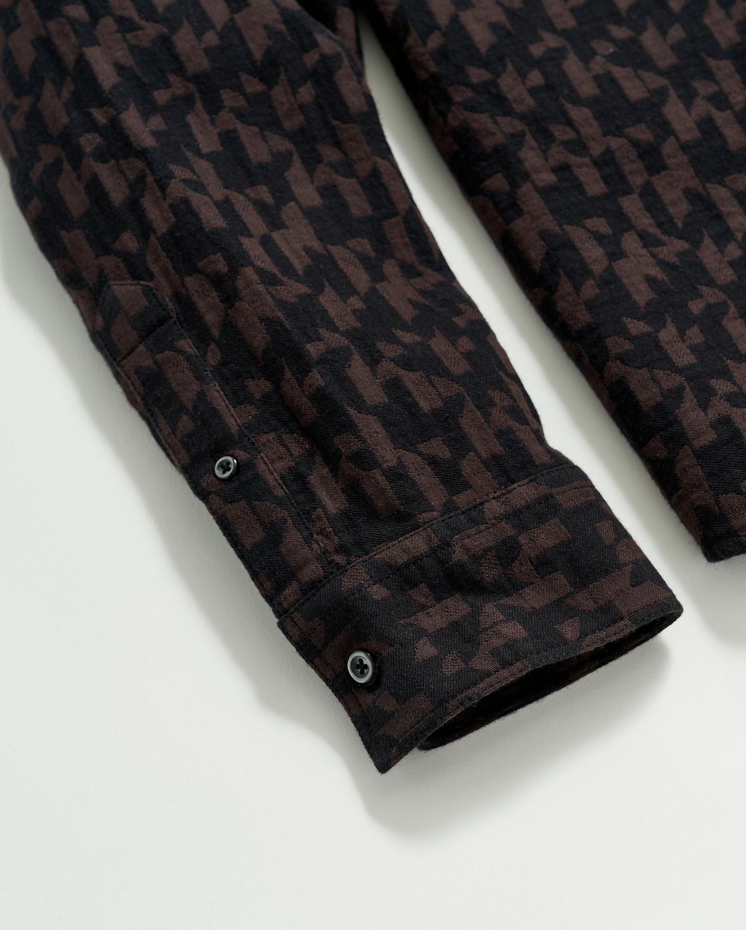 Men Baselines Jacquard Tuscumbia Shirt Black/brown | Billy Reid Shirting