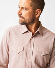 Men Basket Check Western Shirt Natural/red | Billy Reid Shirting