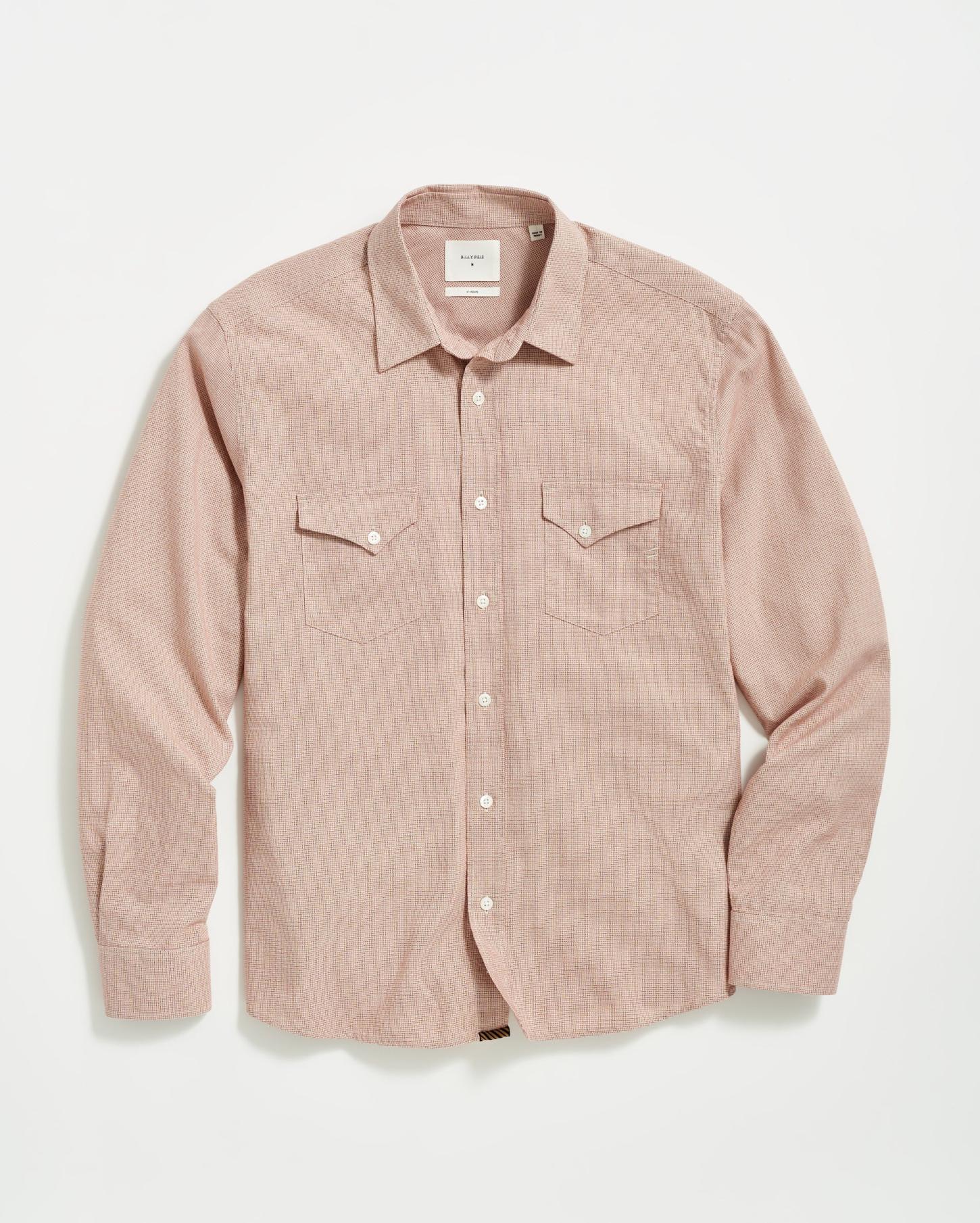 Men Basket Check Western Shirt Natural/red | Billy Reid Shirting
