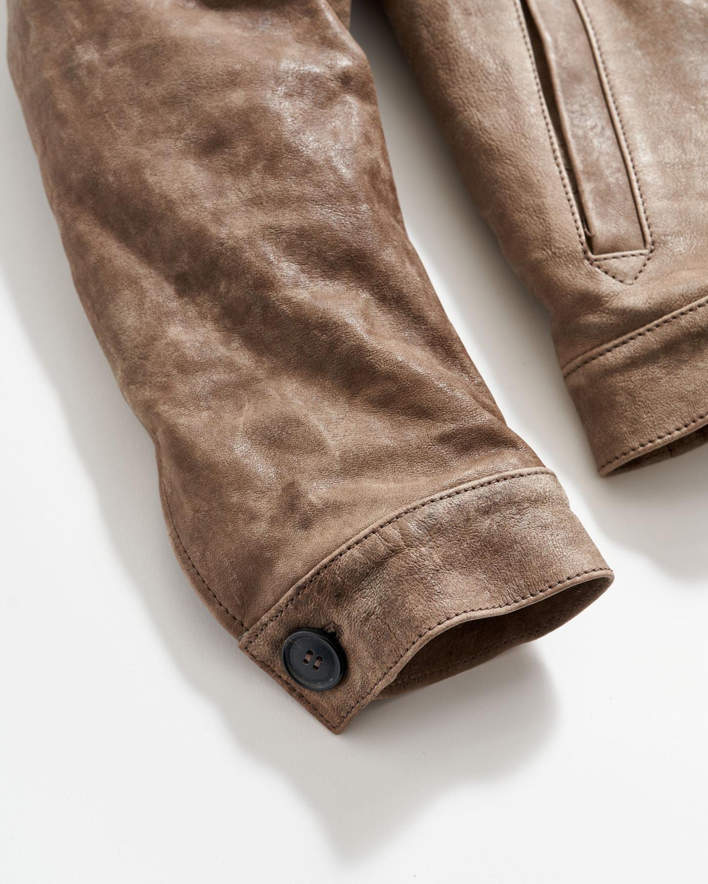 Men Bishop Leather Jacket Taupe | Billy Reid Jackets &amp; Outerwear