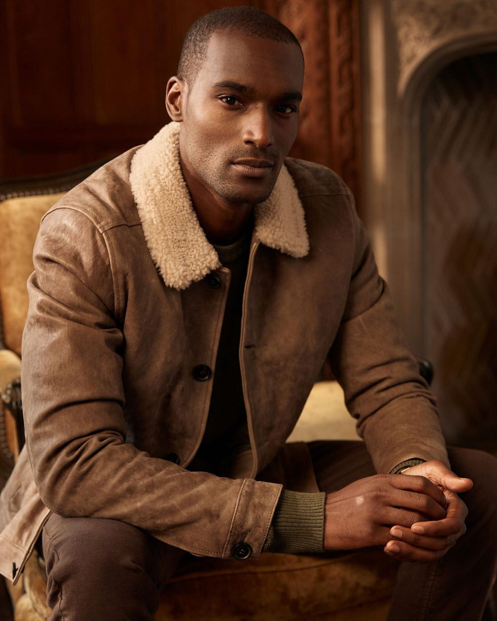 Men Bishop Leather Jacket Taupe | Billy Reid Jackets &amp; Outerwear