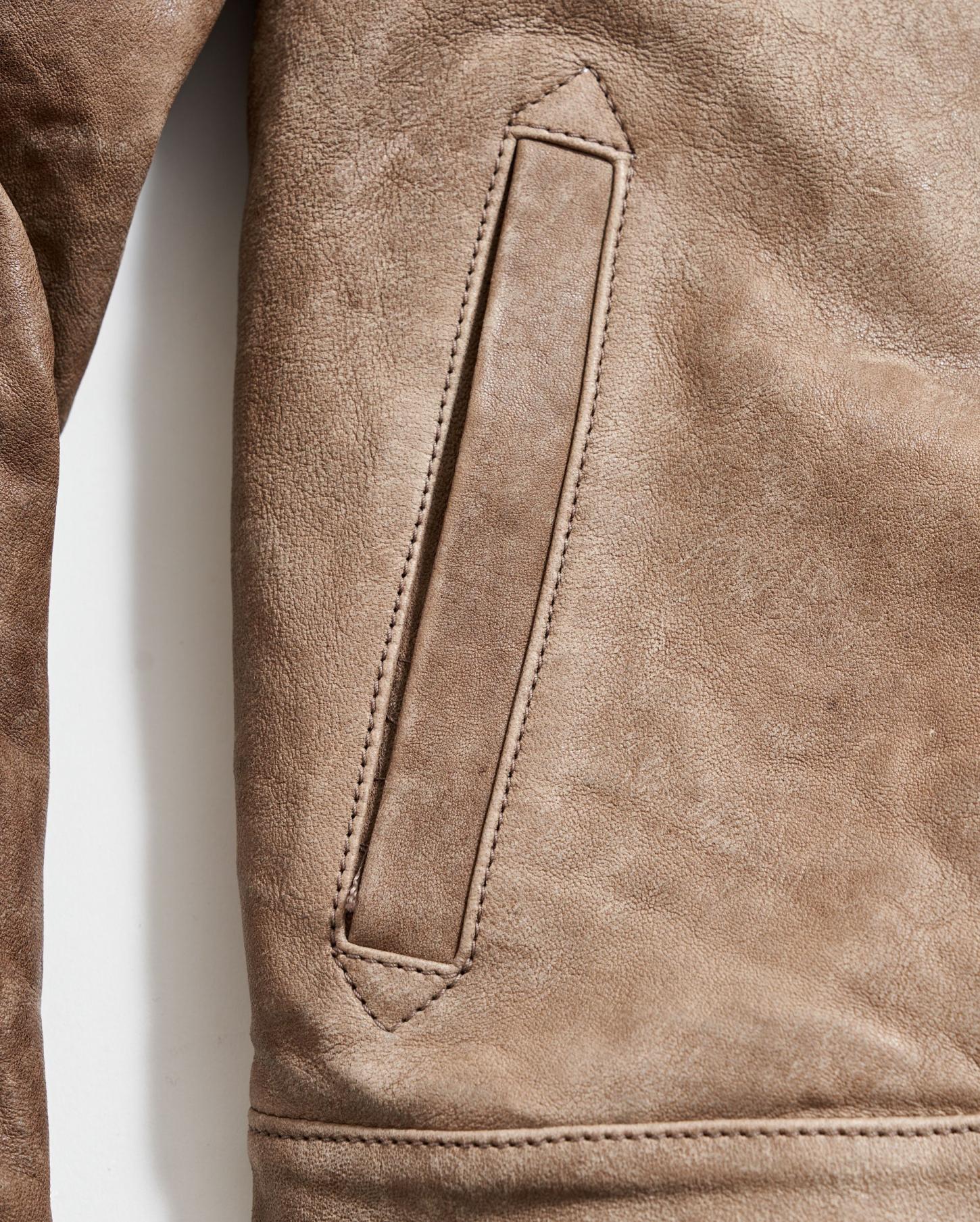 Men Bishop Leather Jacket Taupe | Billy Reid Jackets &amp; Outerwear