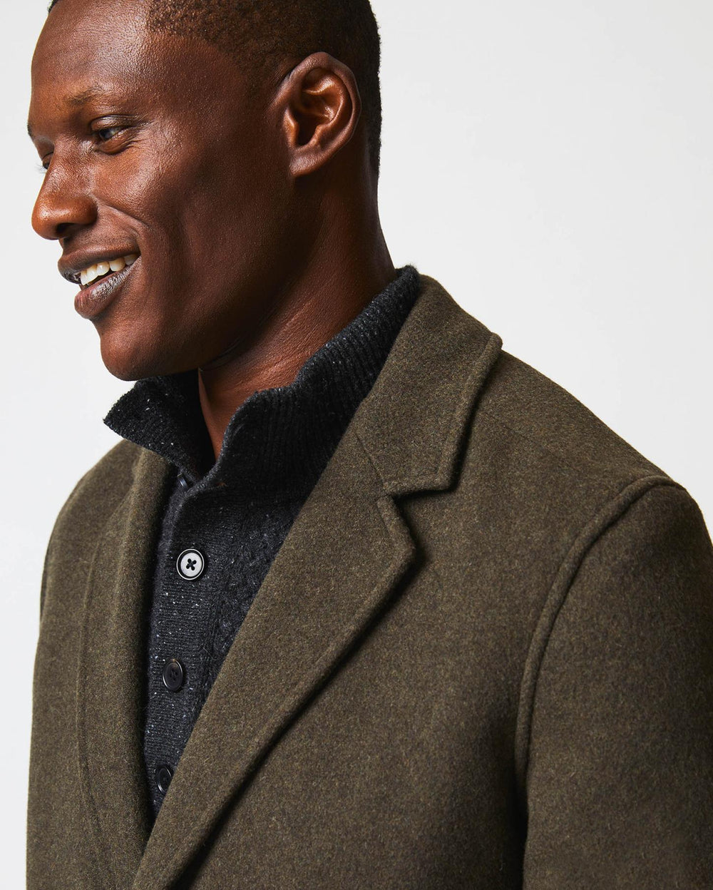 Men Boiled Wool Jordan Coat Olive | Billy Reid Jackets &amp; Outerwear