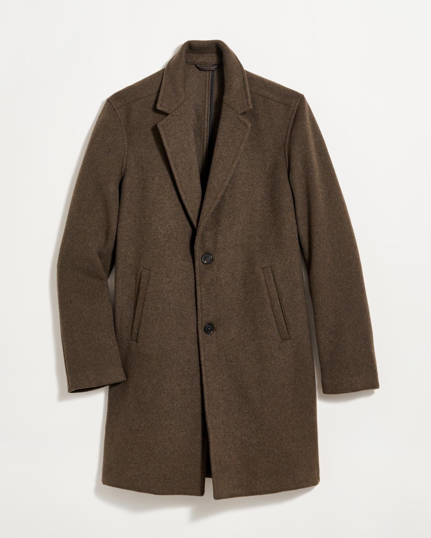 Men Boiled Wool Jordan Coat Olive | Billy Reid Jackets &amp; Outerwear