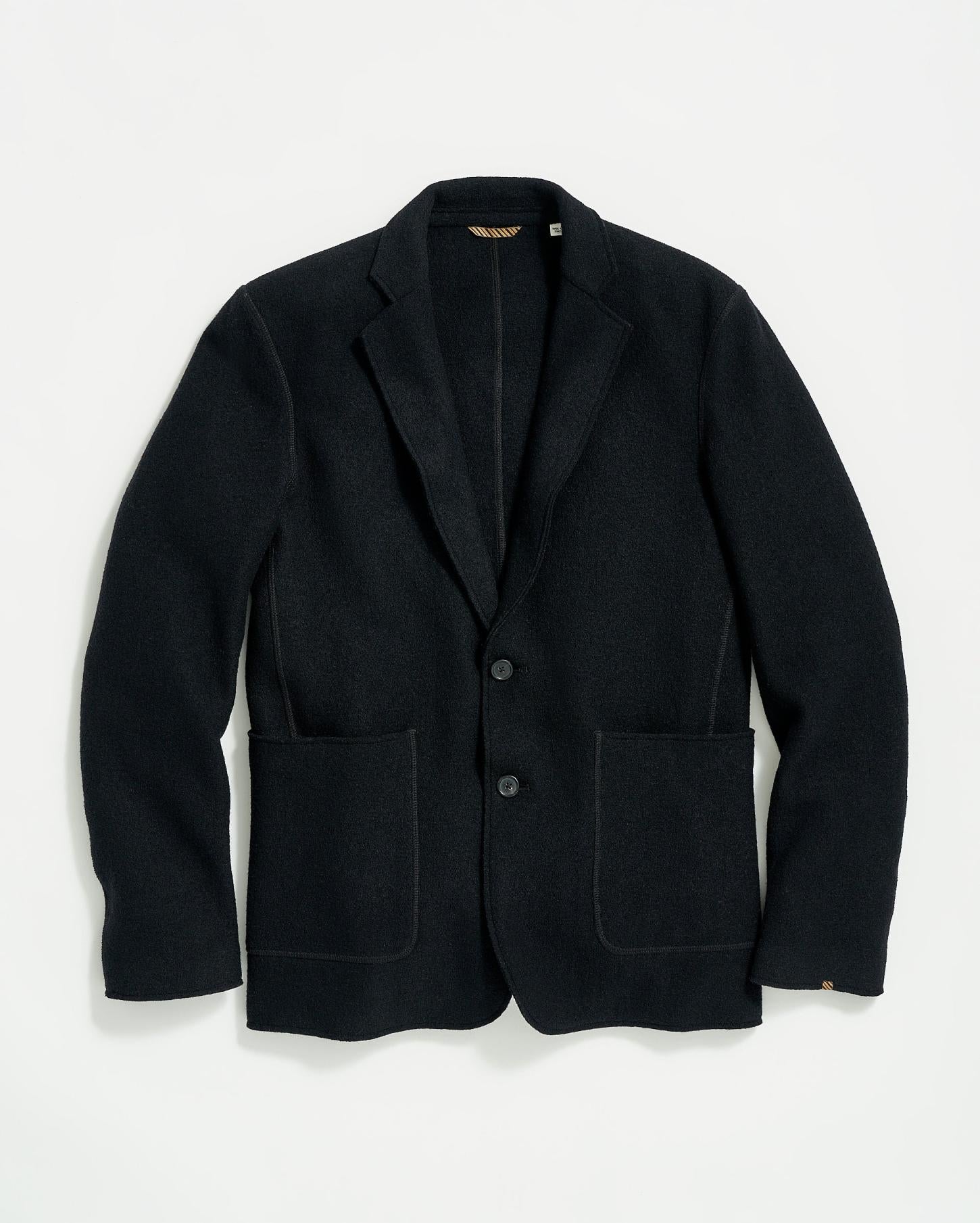 Men Boiled Wool Sport Coat Black | Billy Reid Suiting