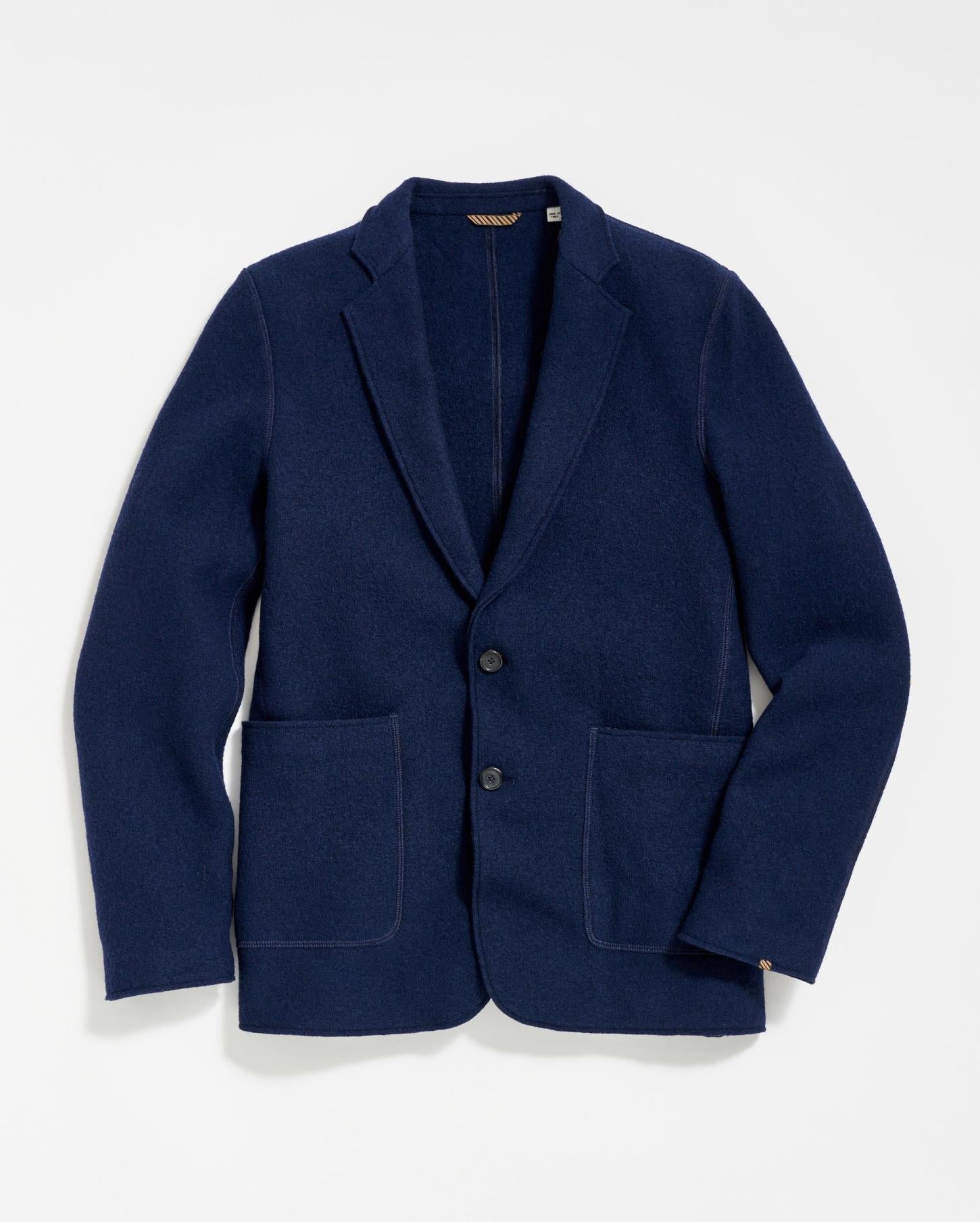 Men Boiled Wool Sport Coat Navy | Billy Reid Suiting