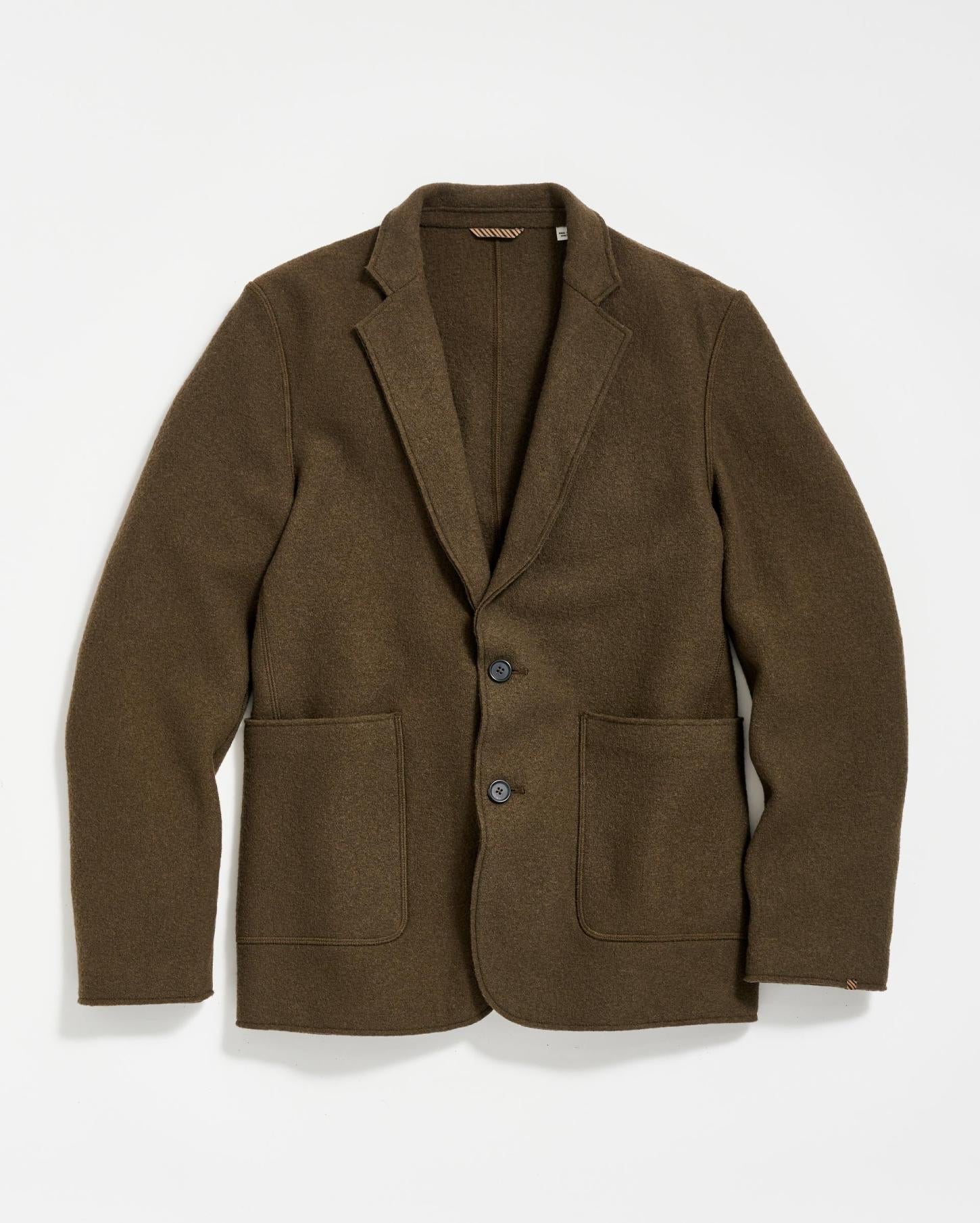 Men Boiled Wool Sport Coat Olive | Billy Reid Suiting