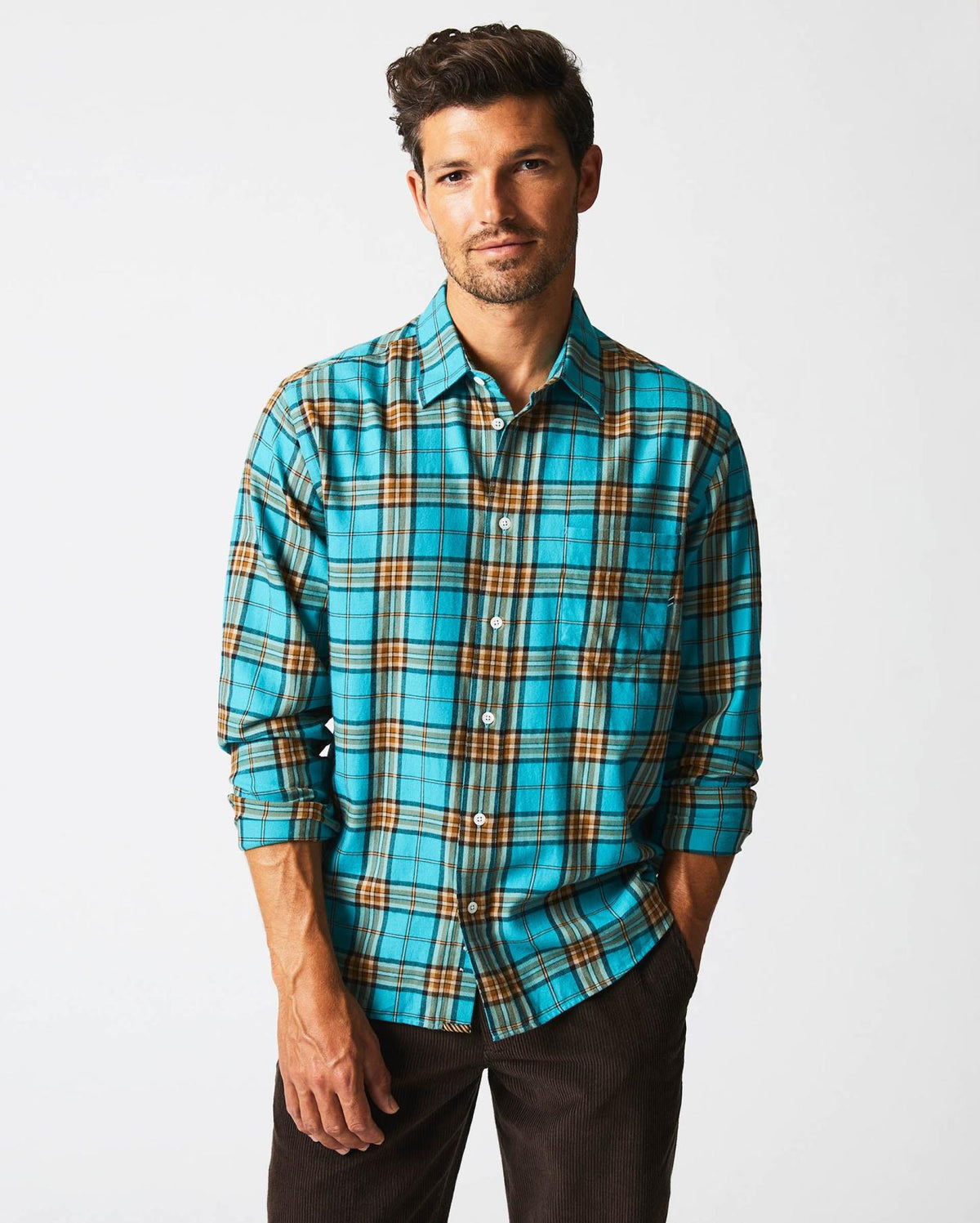 Men Bold Plaid Tuscumbia Shirt Slate/multi | Billy Reid Shirting