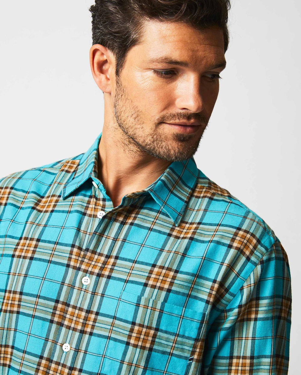 Men Bold Plaid Tuscumbia Shirt Slate/multi | Billy Reid Shirting