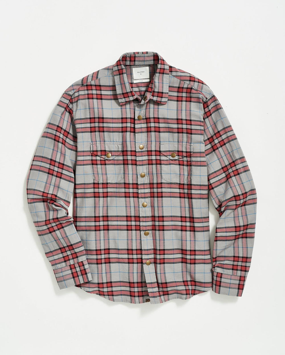 Men Bold Plaid Western Snap Front Shirt Grey/multi | Billy Reid Shirting