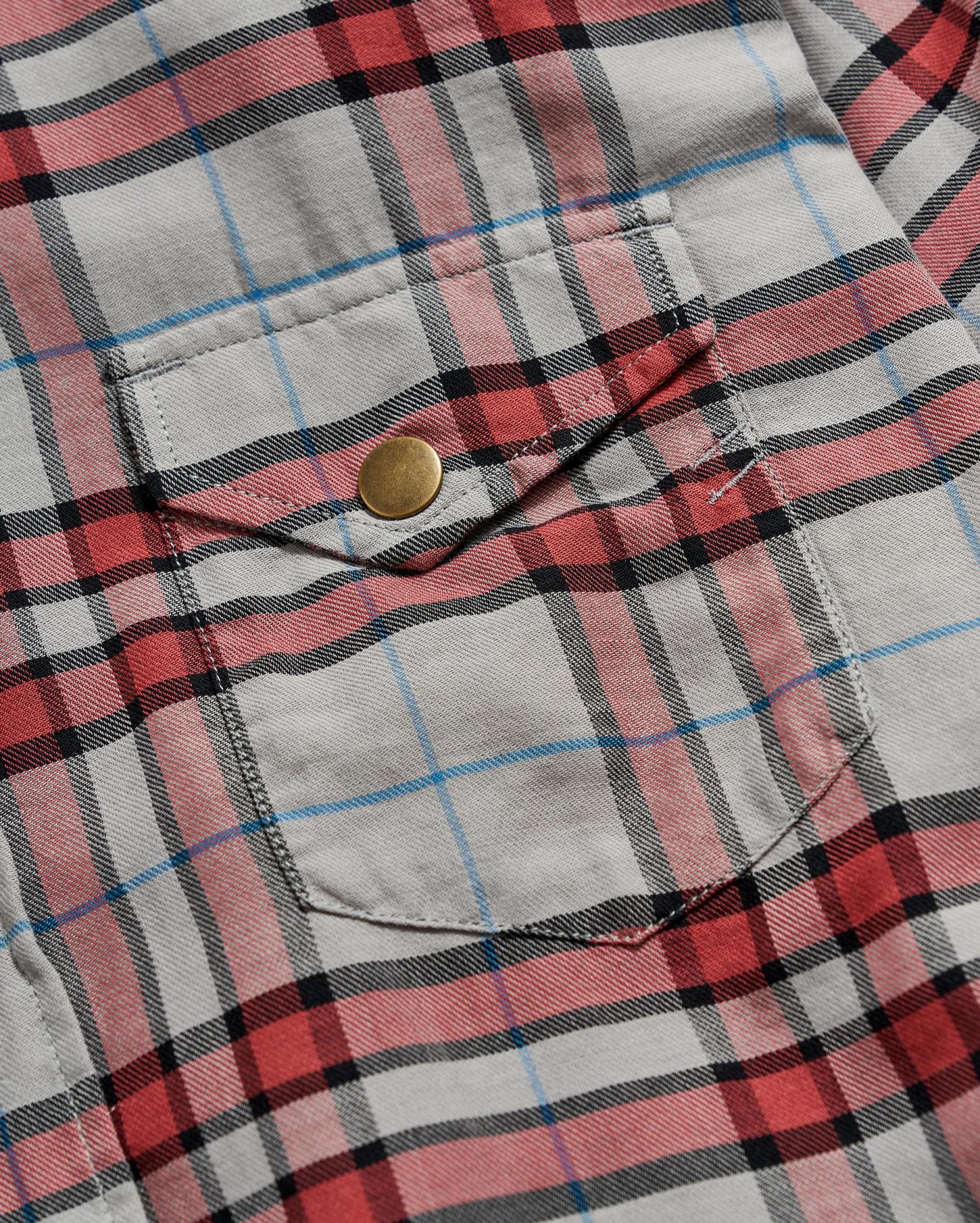 Men Bold Plaid Western Snap Front Shirt Grey/multi | Billy Reid Shirting