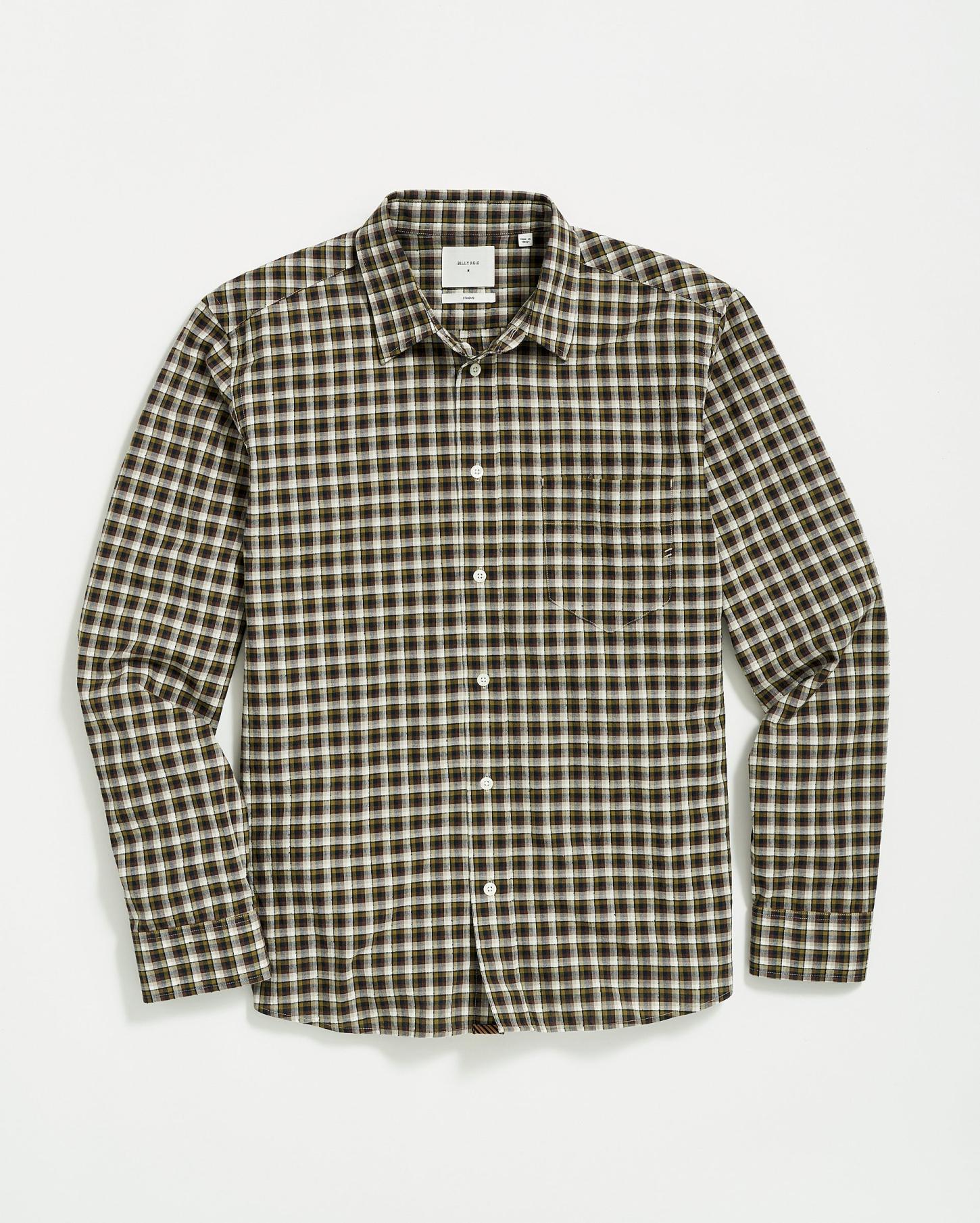 Men Boucle Check Tuscumbia Shirt Green/black | Billy Reid Shirting