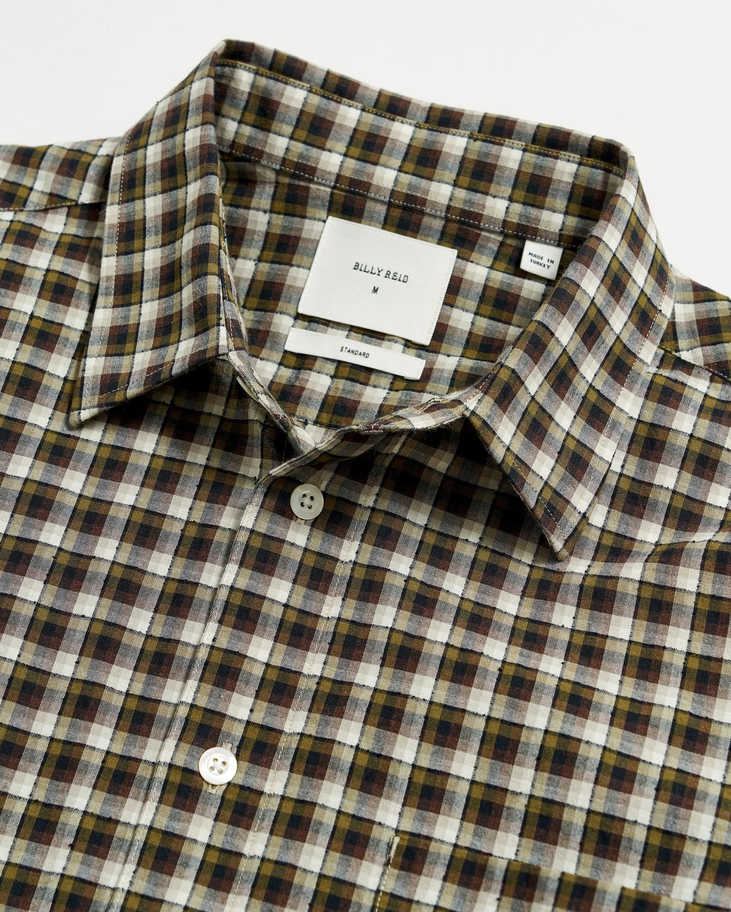 Men Boucle Check Tuscumbia Shirt Green/black | Billy Reid Shirting