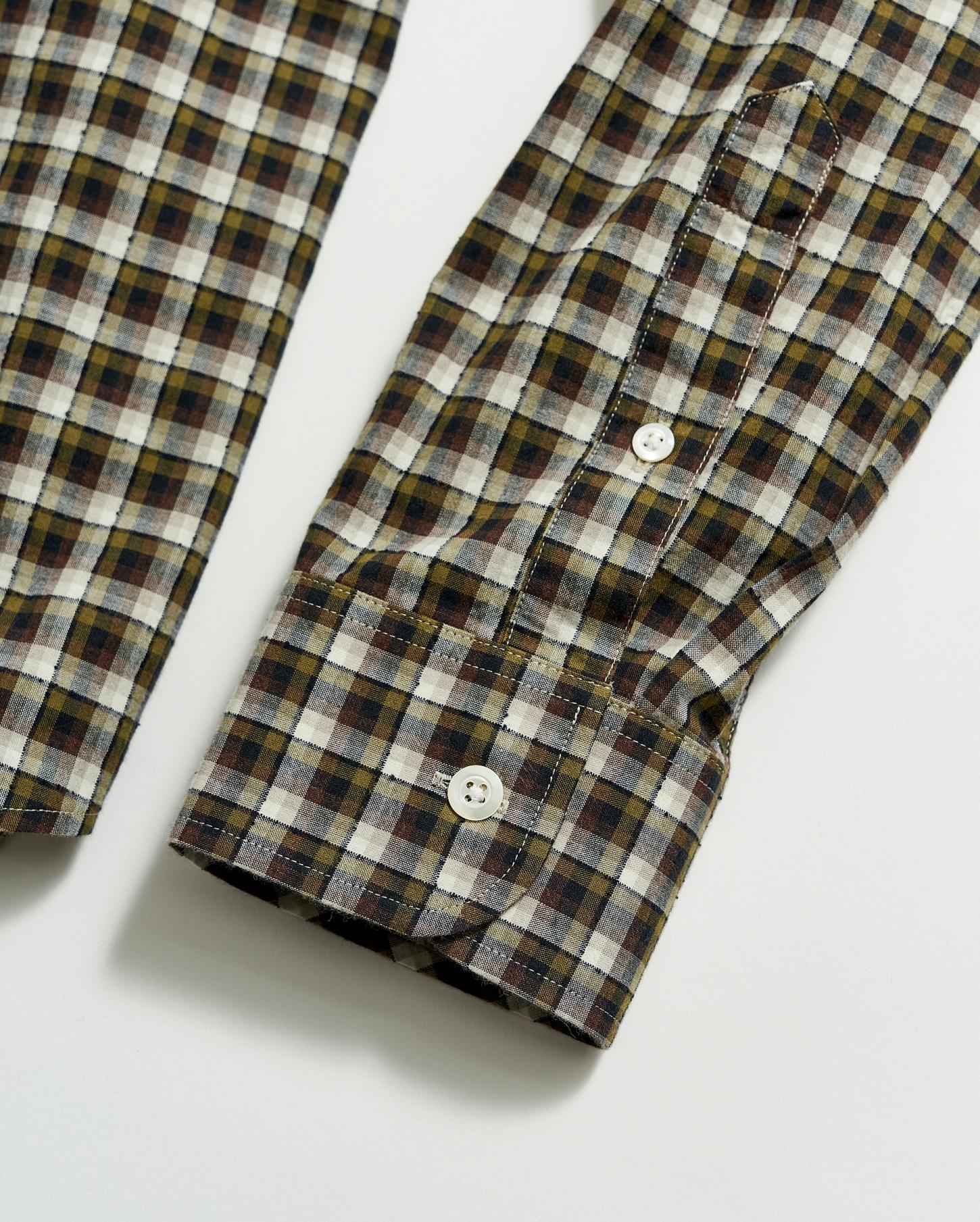 Men Boucle Check Tuscumbia Shirt Green/black | Billy Reid Shirting