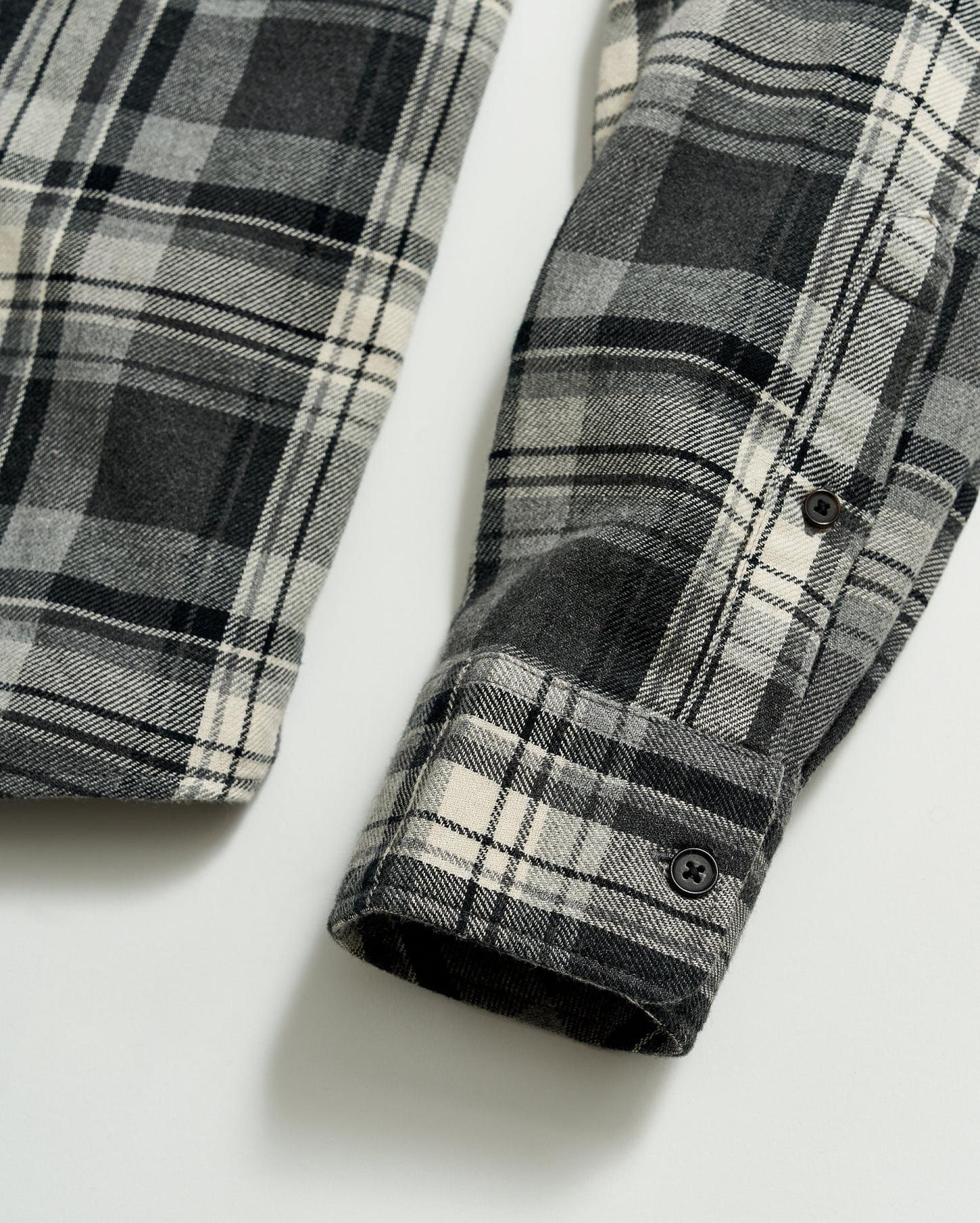 Men Brushed Bold Plaid Tuscumbia Shirt Grey/black | Billy Reid Shirting