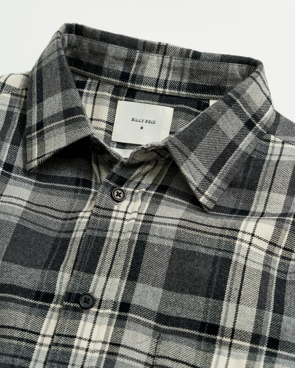 Men Brushed Bold Plaid Tuscumbia Shirt Grey/black | Billy Reid Shirting