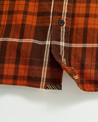 Men Brushed Bold Plaid Tuscumbia Shirt Orange/rust | Billy Reid Shirting