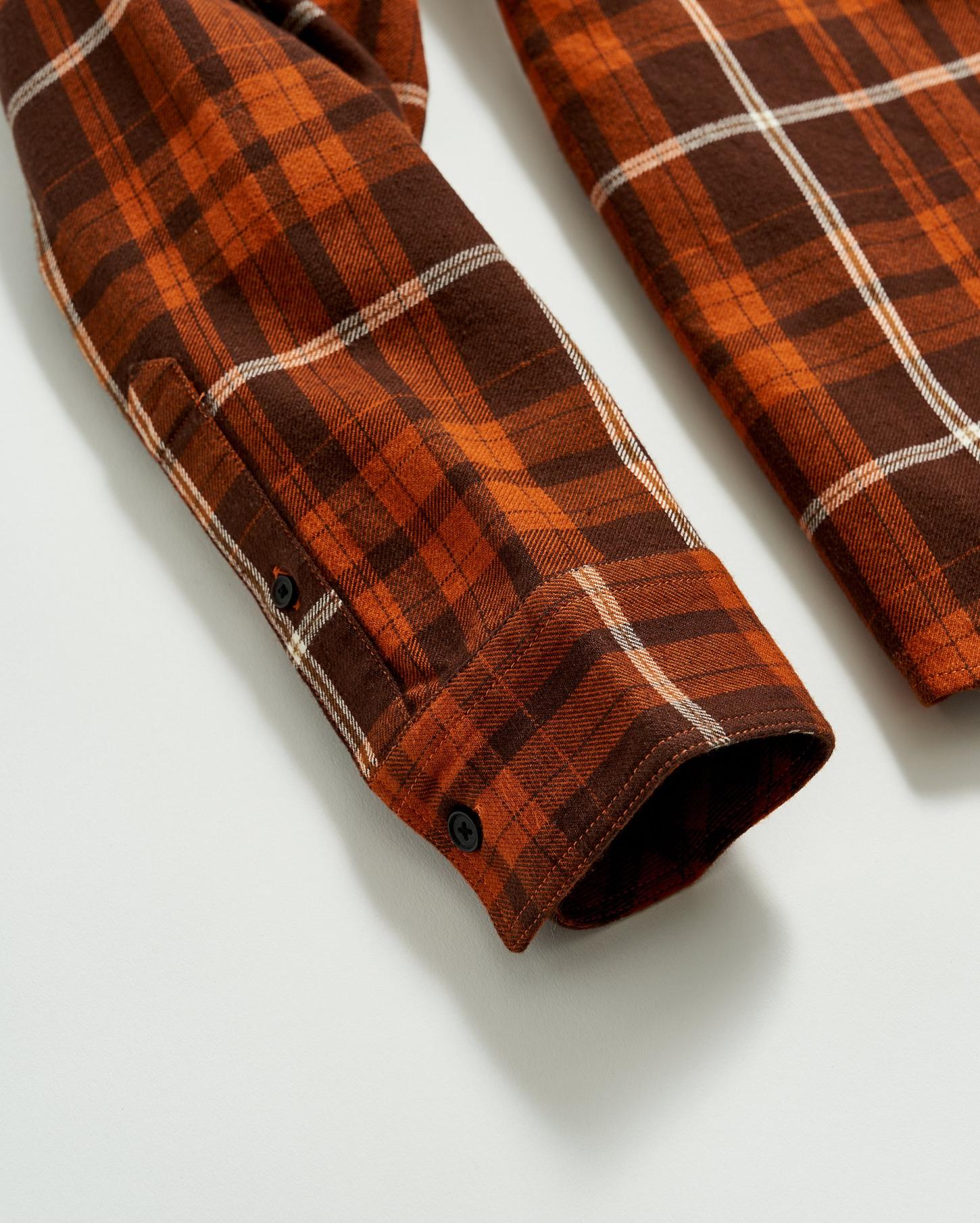 Men Brushed Bold Plaid Tuscumbia Shirt Orange/rust | Billy Reid Shirting