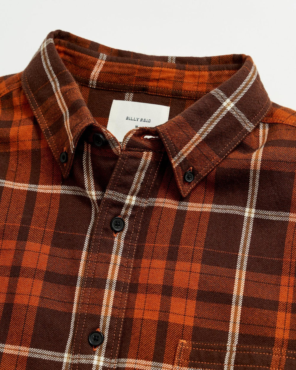 Men Brushed Bold Plaid Tuscumbia Shirt Orange/rust | Billy Reid Shirting