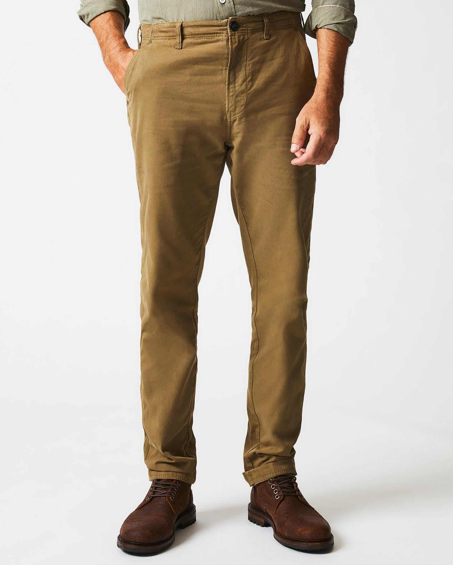 Men Canvas Chino Pant Moss Green | Billy Reid Bottoms