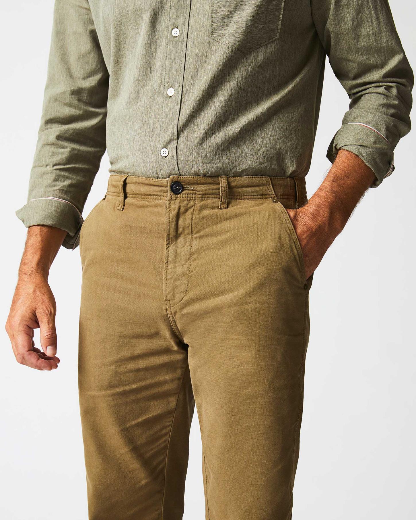 Men Canvas Chino Pant Moss Green | Billy Reid Bottoms