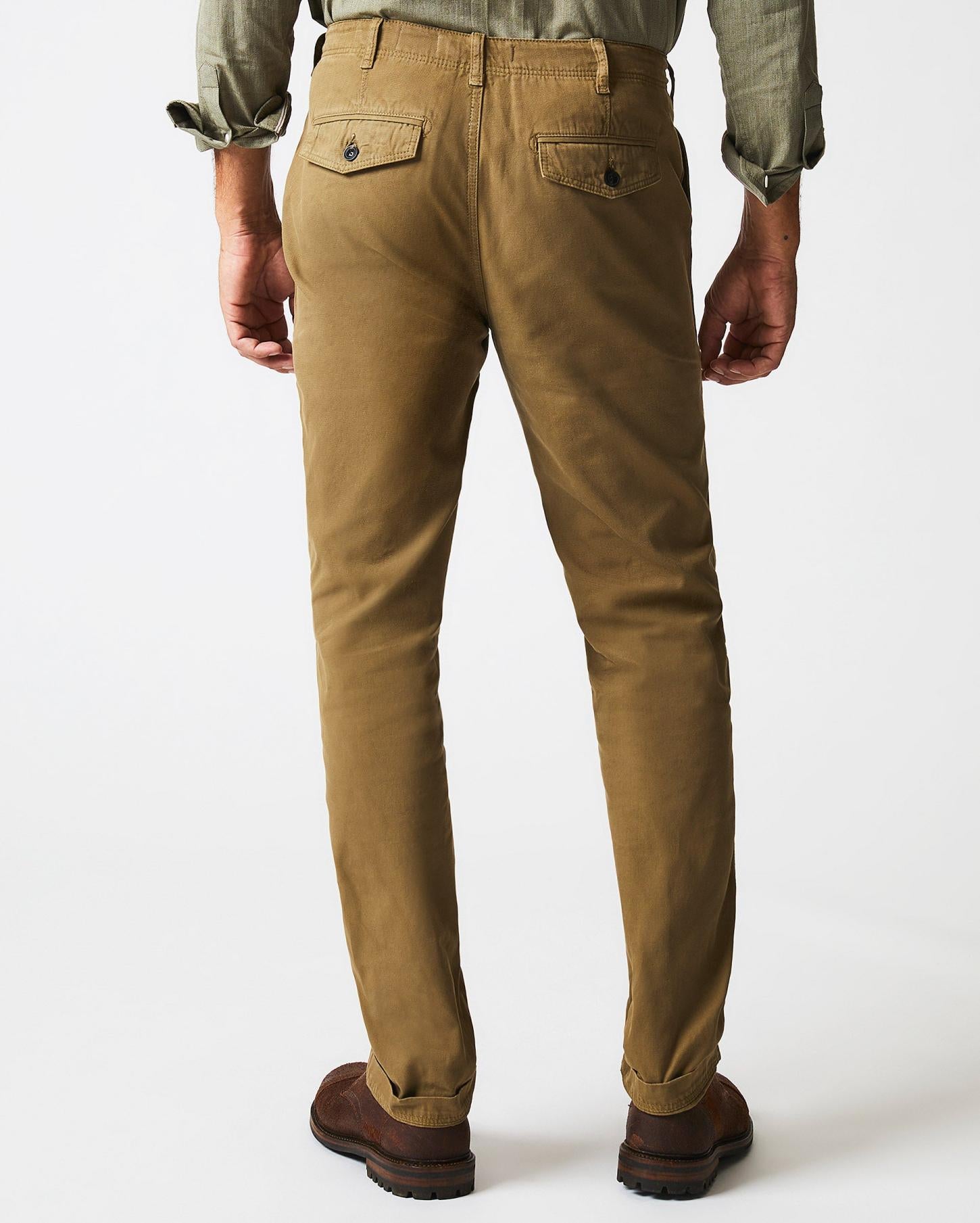 Men Canvas Chino Pant Moss Green | Billy Reid Bottoms