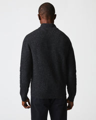 Men Cashmere Basketweave Pullover Charcoal | Billy Reid Sweaters &amp; Sweatshirts