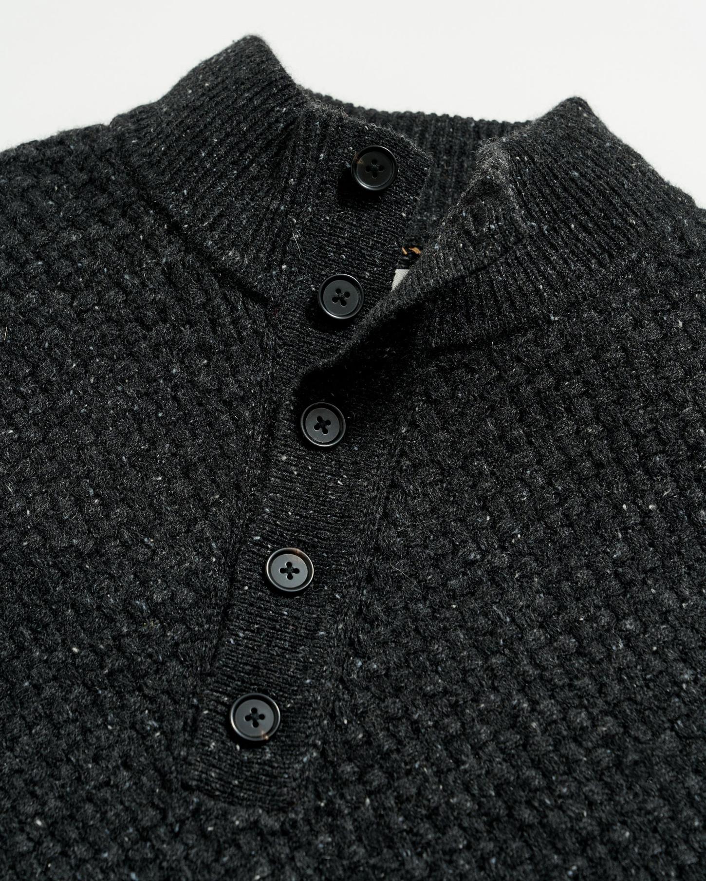 Men Cashmere Basketweave Pullover Charcoal | Billy Reid Sweaters &amp; Sweatshirts