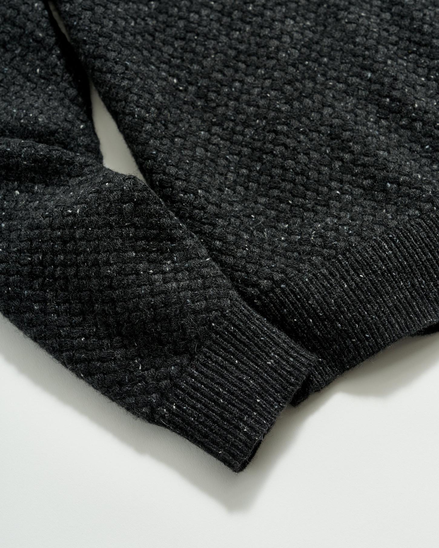 Men Cashmere Basketweave Pullover Charcoal | Billy Reid Sweaters &amp; Sweatshirts