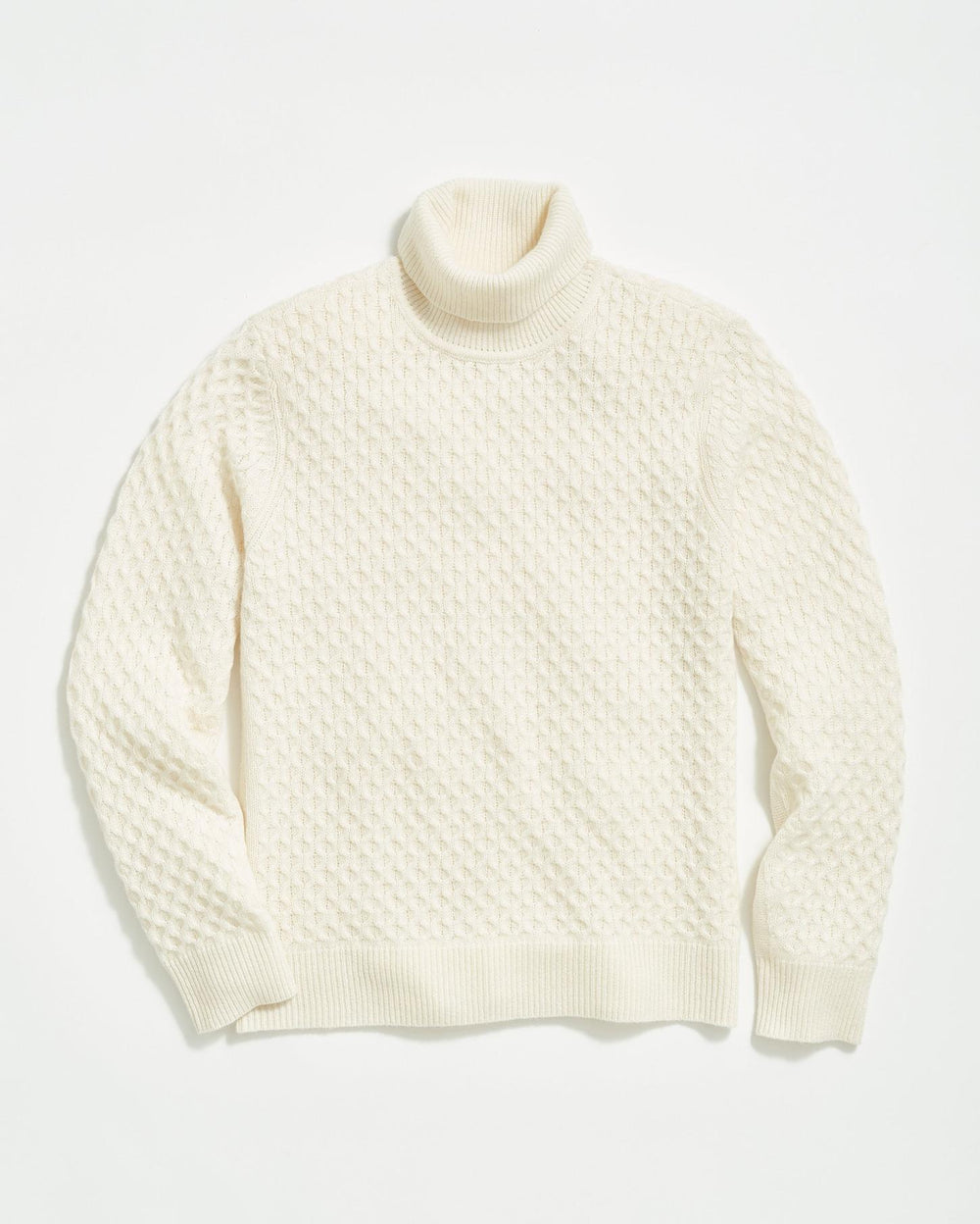 Men Cashmere Honeycomb Turtleneck Natural | Billy Reid Sweaters &amp; Sweatshirts