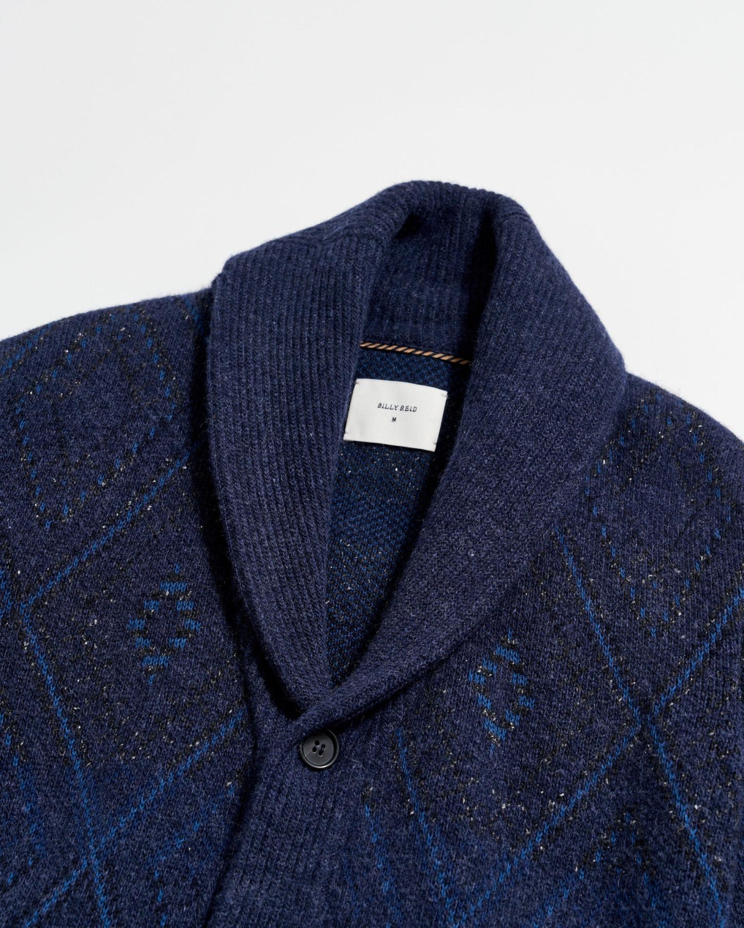 Men Chevron Ranch Cardigan Navy | Billy Reid Sweaters &amp; Sweatshirts