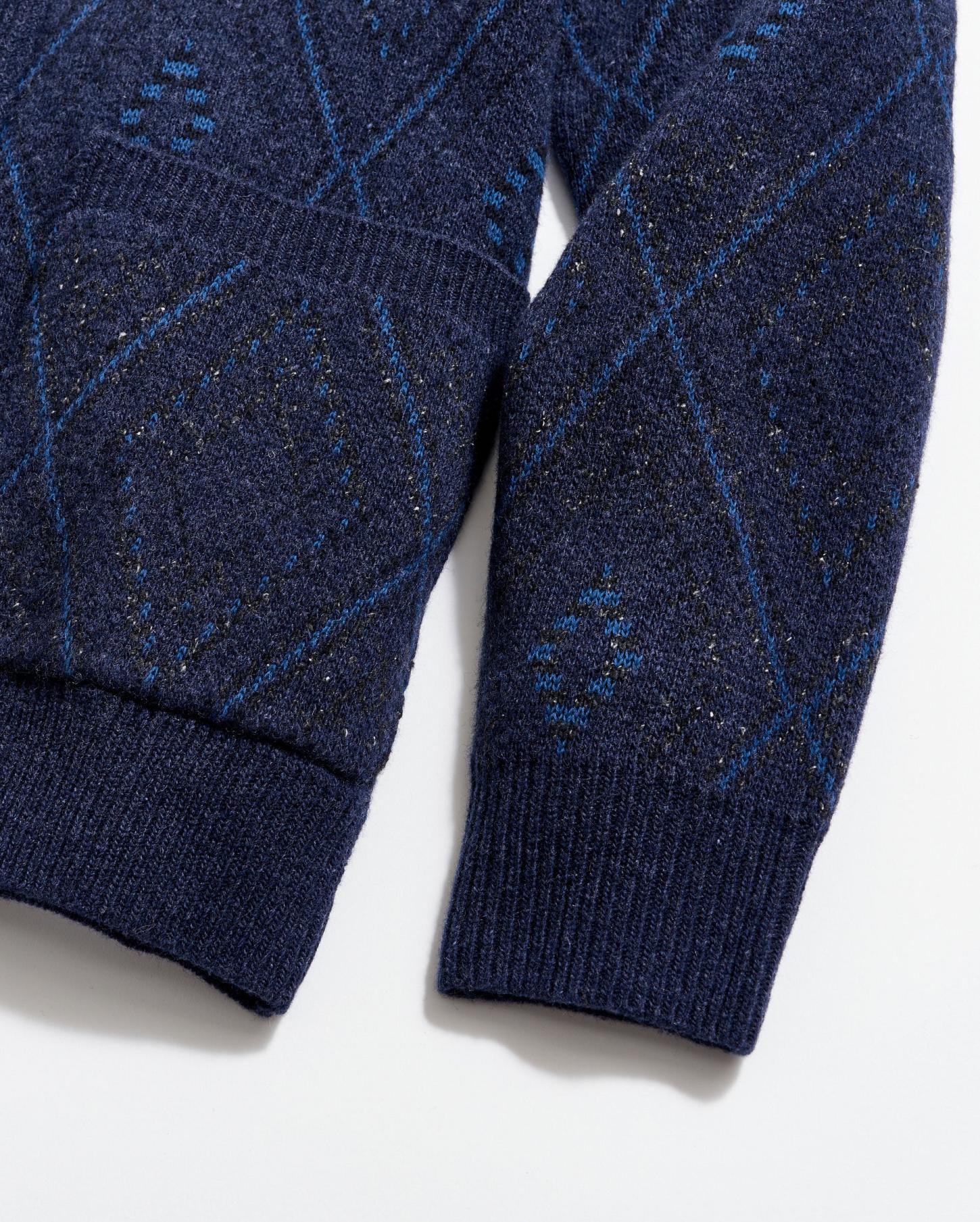 Men Chevron Ranch Cardigan Navy | Billy Reid Sweaters &amp; Sweatshirts