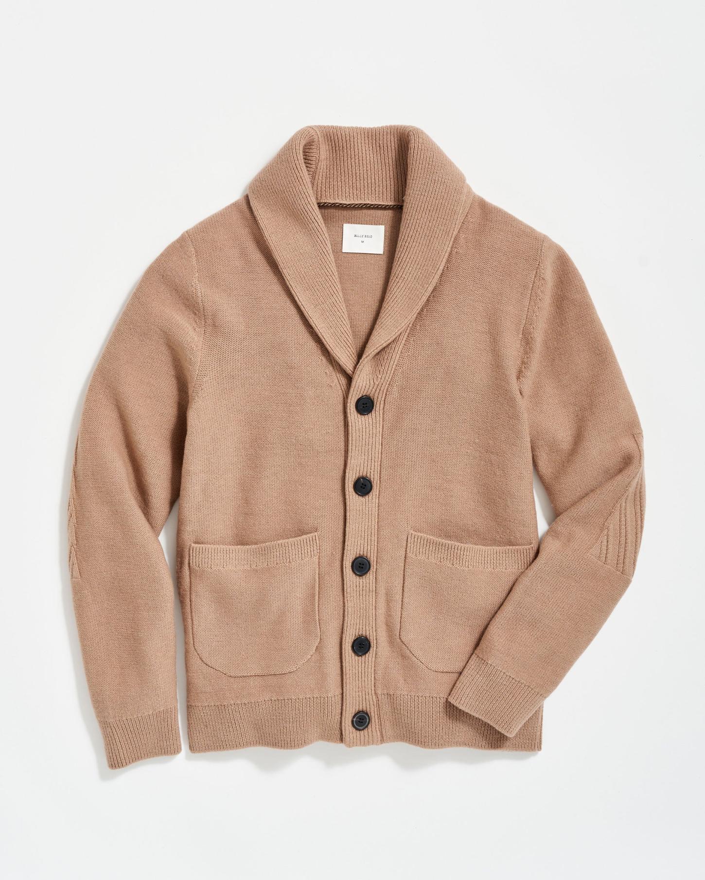 Men Collegiate Cardigan Camel Heather | Billy Reid Sweaters &amp; Sweatshirts