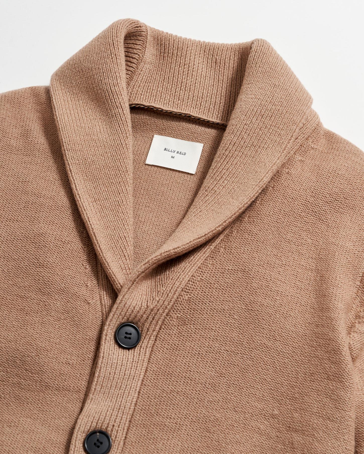 Men Collegiate Cardigan Camel Heather | Billy Reid Sweaters &amp; Sweatshirts