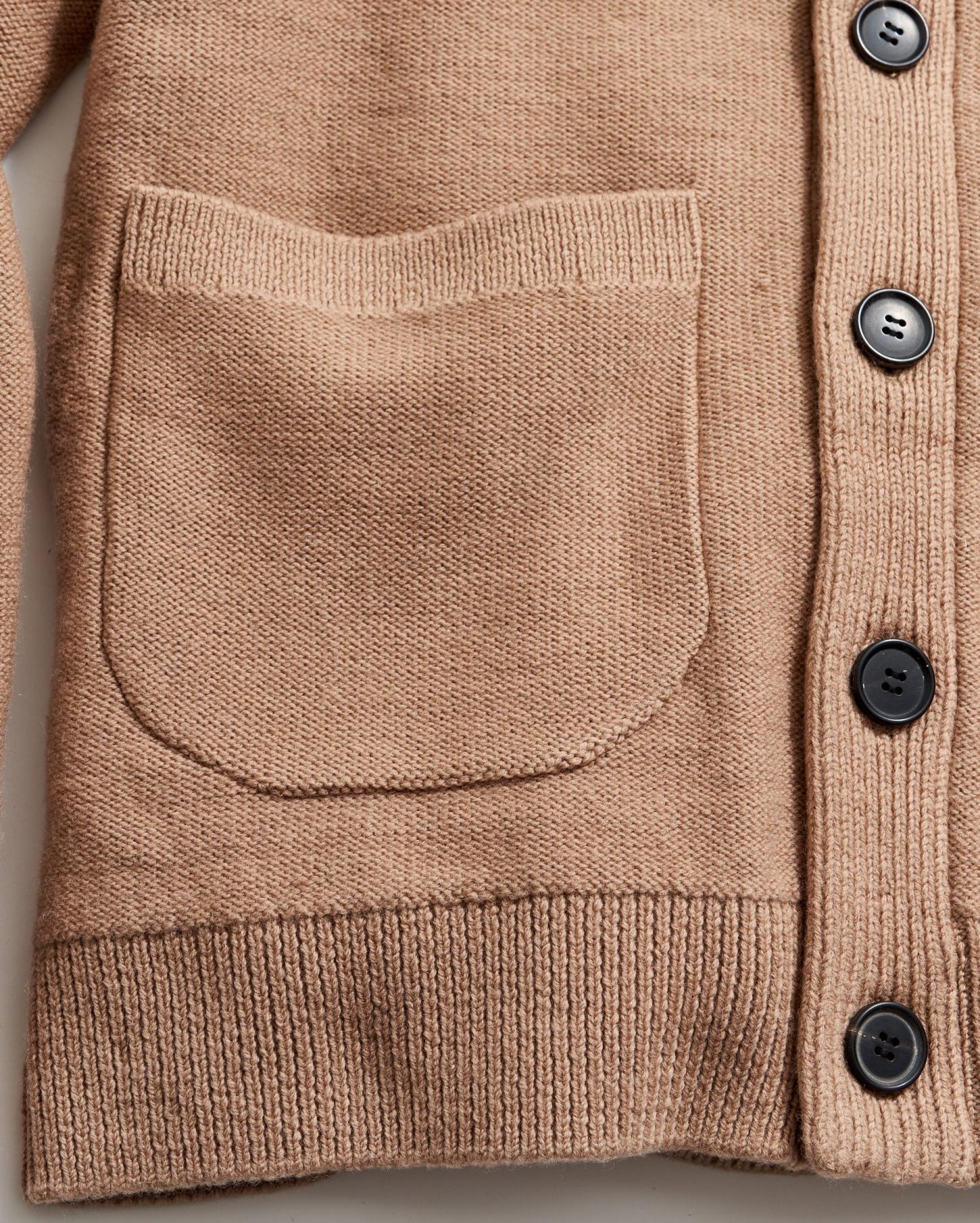 Men Collegiate Cardigan Camel Heather | Billy Reid Sweaters &amp; Sweatshirts
