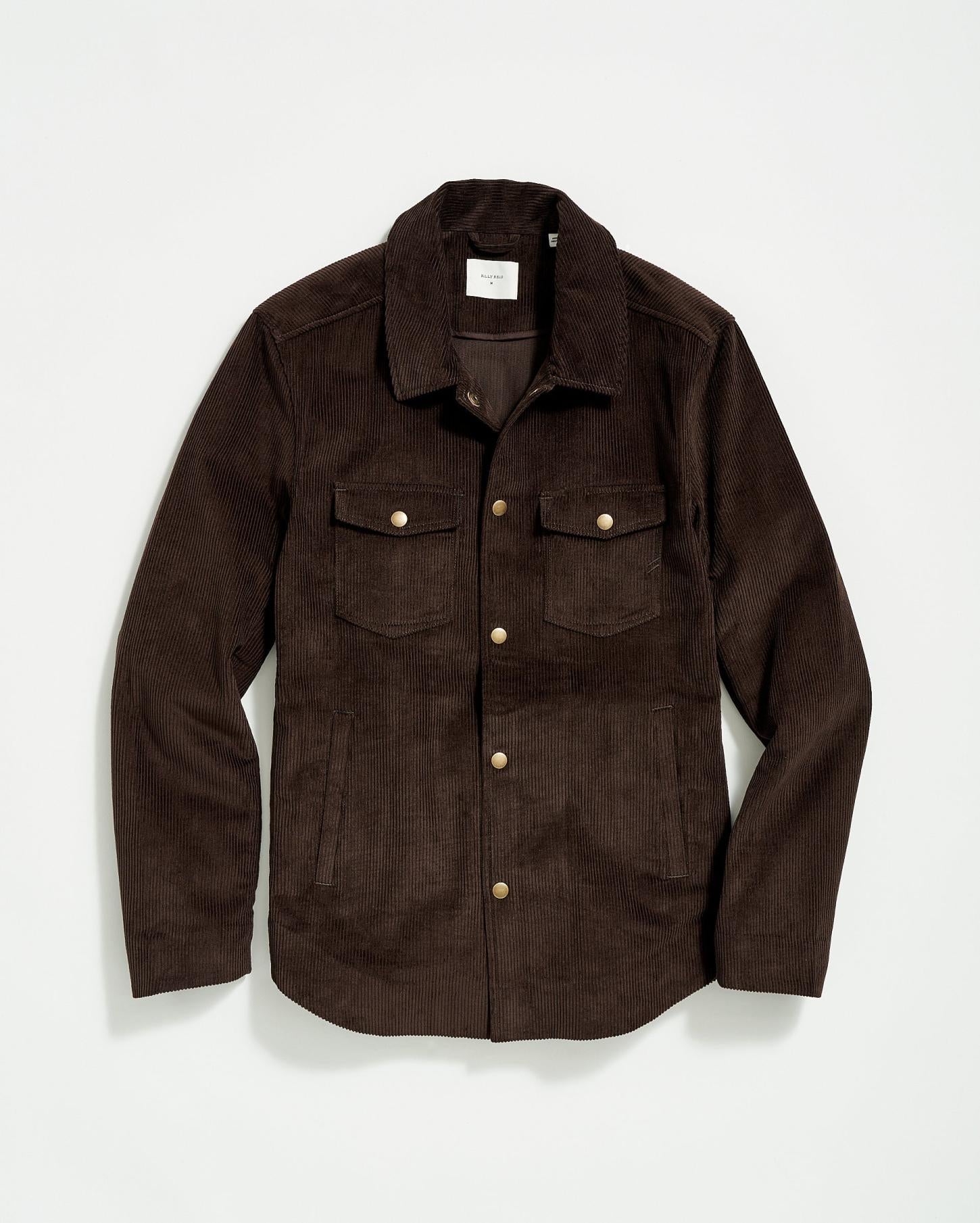 Men Corduroy Mo Shirt Jacket Chocolate | Billy Reid Jackets &amp; Outerwear